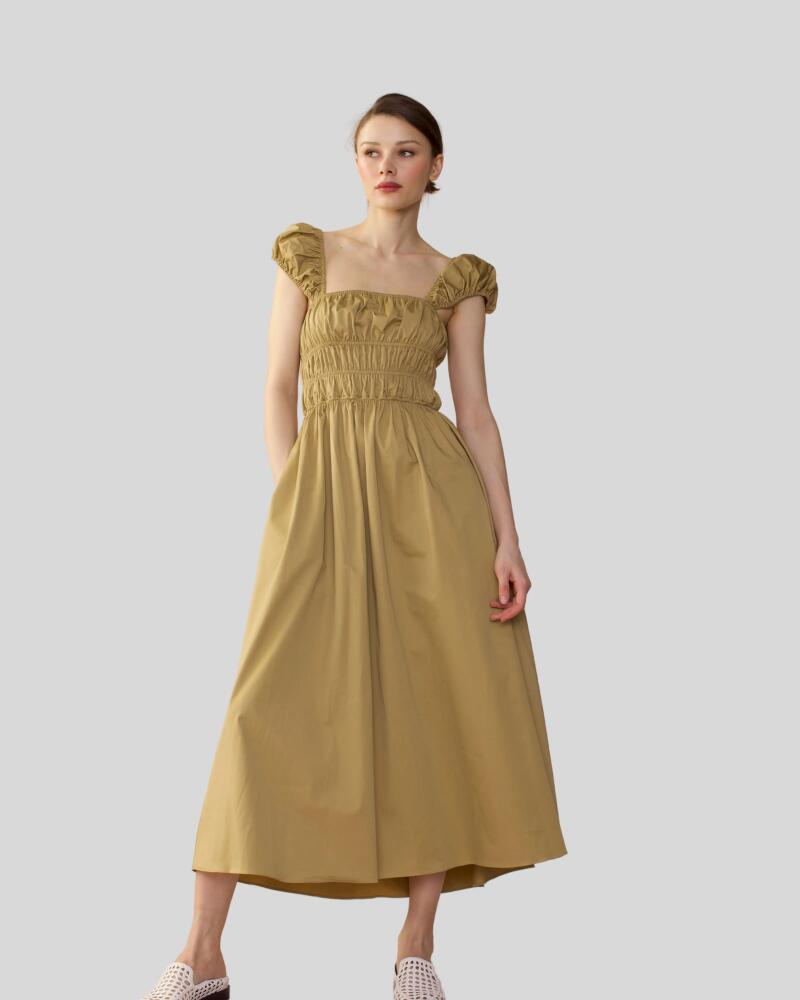 Cynthia Rowley TIES BACK COTTON DRESS in Camel Cover