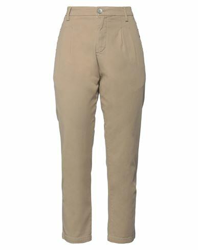 Aglini Woman Pants Khaki Cotton, Elastane Cover