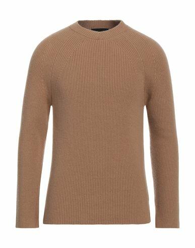 Alpha Studio Man Sweater Camel Wool, Cashmere Cover