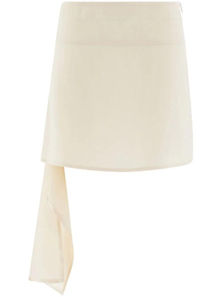 Ferragamo asymmetric satin miniskirt - Neutrals Cover