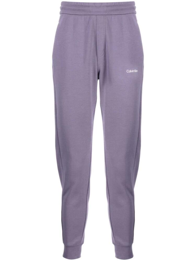 Calvin Klein logo-print cotton-blend track pants - Purple Cover