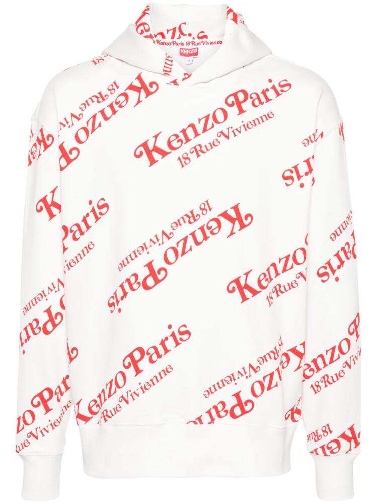 Kenzo x Verdy monogram-pattern hoodie - White Cover