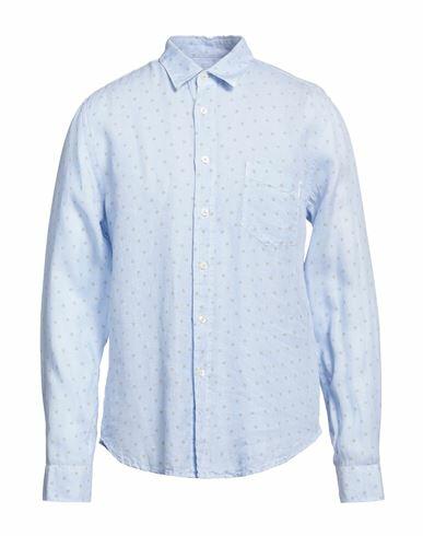 120% Lino Man Shirt Sky blue Linen Cover