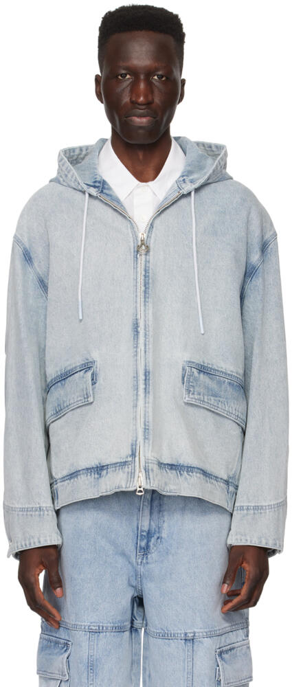 Solid Homme Blue Hood Denim Jacket Cover