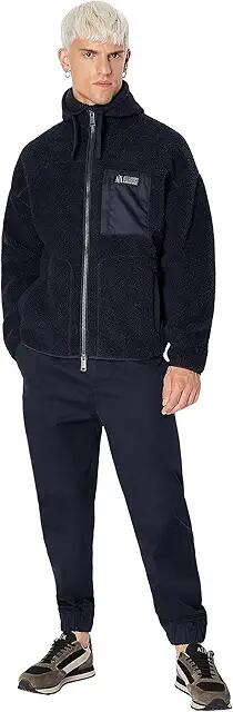 Armani Exchange Collegiate Teddy Fleece (Navy) Men's Clothing Cover