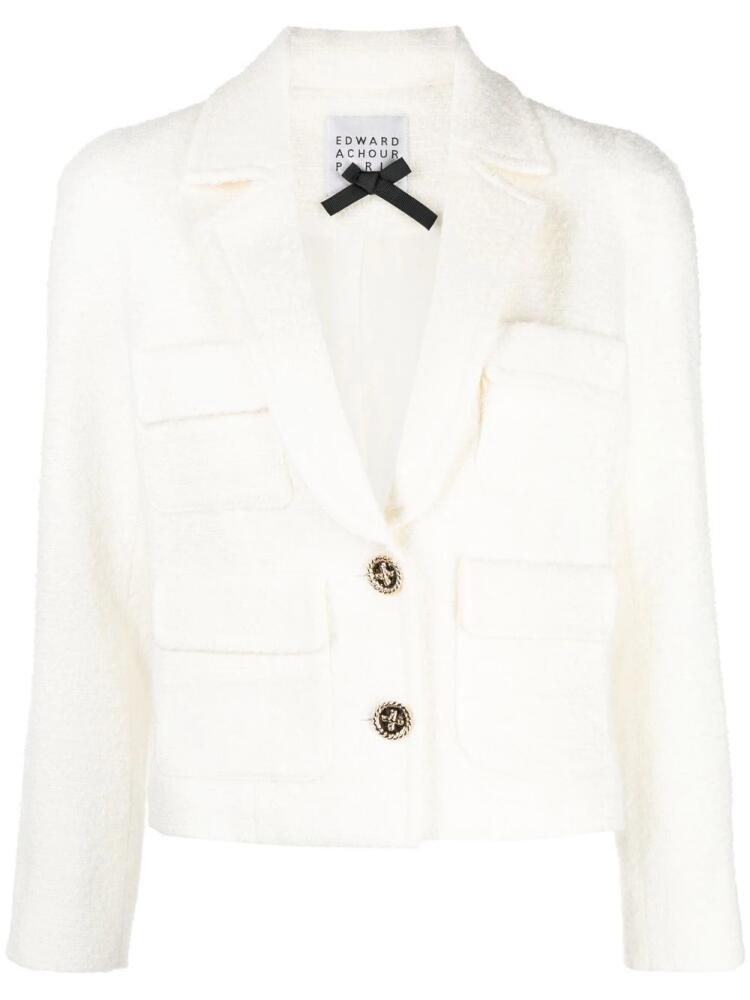 Edward Achour Paris cropped tweed jacket - Neutrals Cover