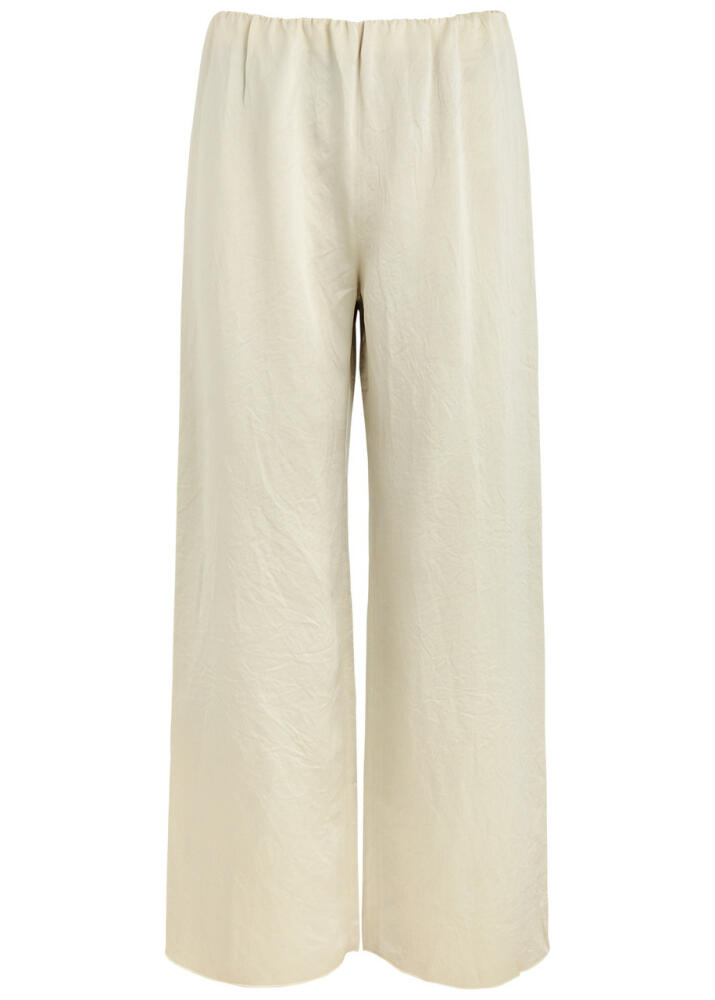 Nanushka Brenda Crinkled Satin Trousers - Ecru Cover