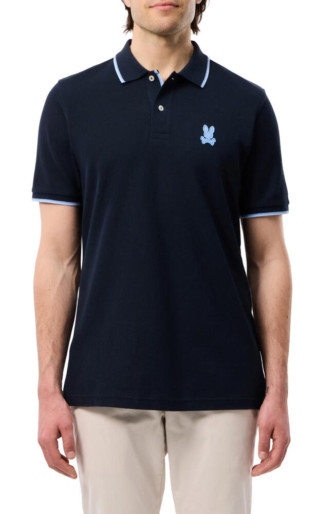 Psycho Bunny Houston Cotton Piqué Polo in Navy Cover