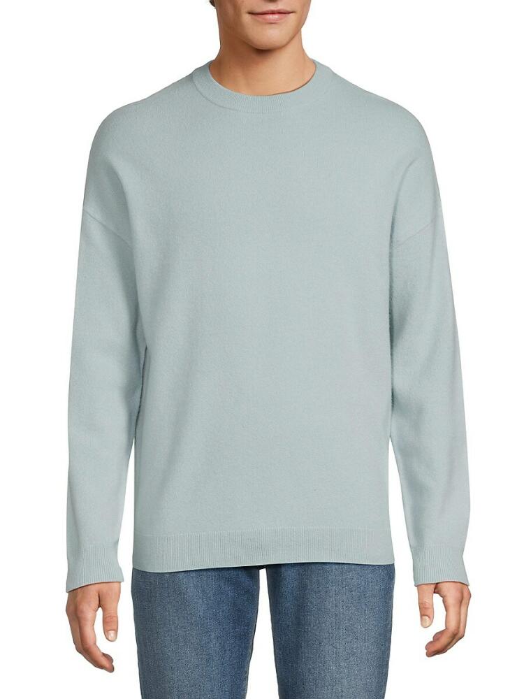 Reiss Men's Drop Shoulder Crewneck Wool Blend Sweater - Aquamarine Cover