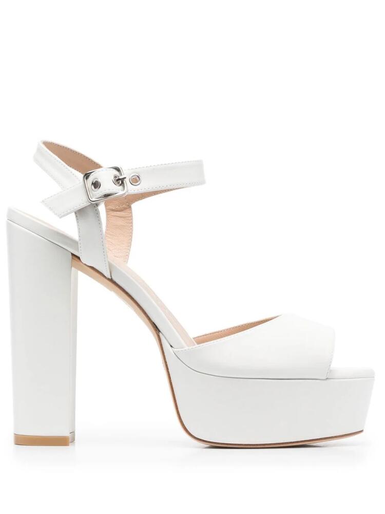 Stuart Weitzman 140mm leather platform sandals - White Cover