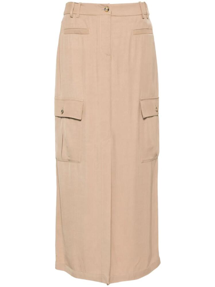 ERMANNO FIRENZE cargo-pockets faille skirt - Neutrals Cover