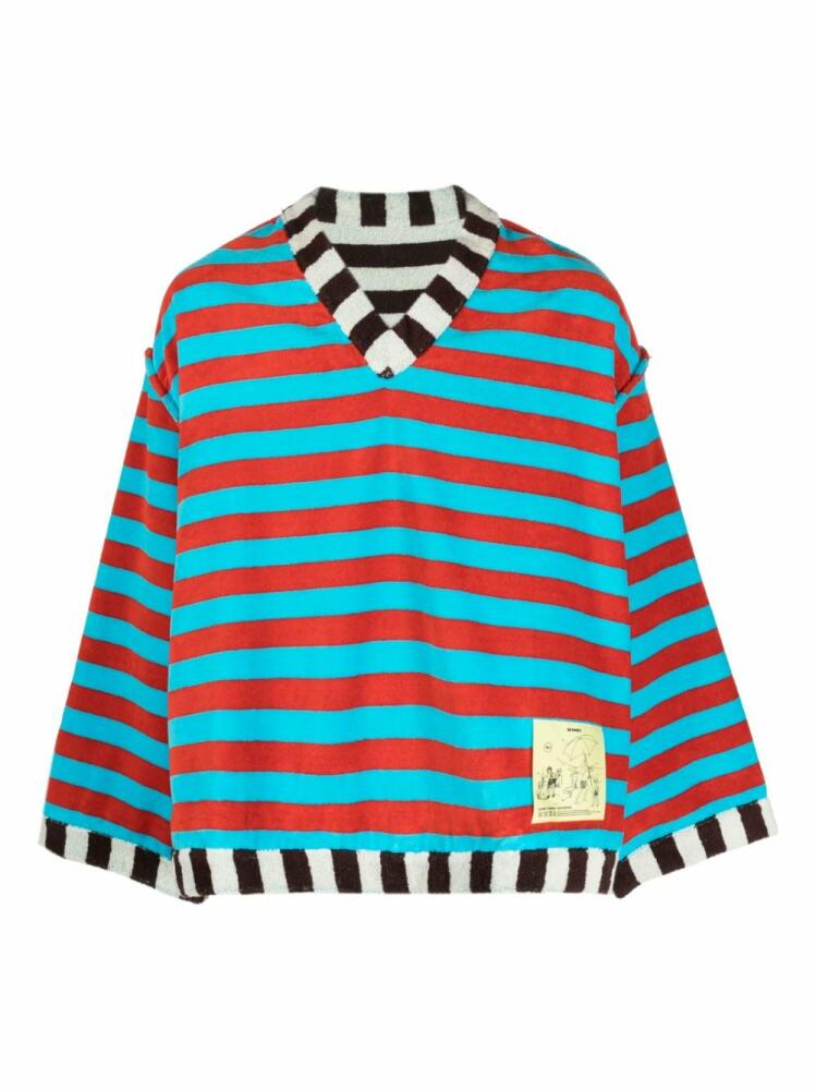 Sunnei stripe-print long-sleeved top - Blue Cover