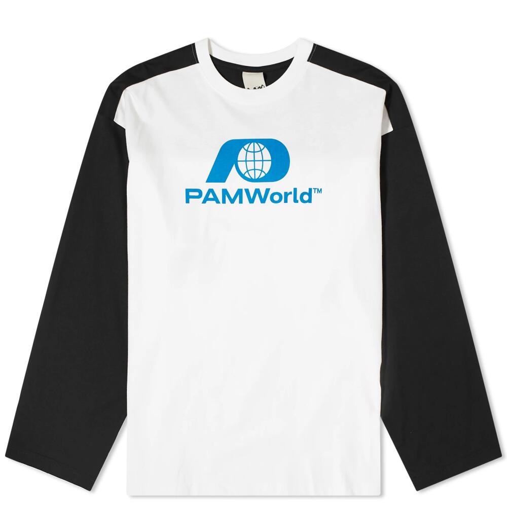 P.A.M. Men's Bi Colour Oversized Long Sleeve T-Shirt in Black/White Cover