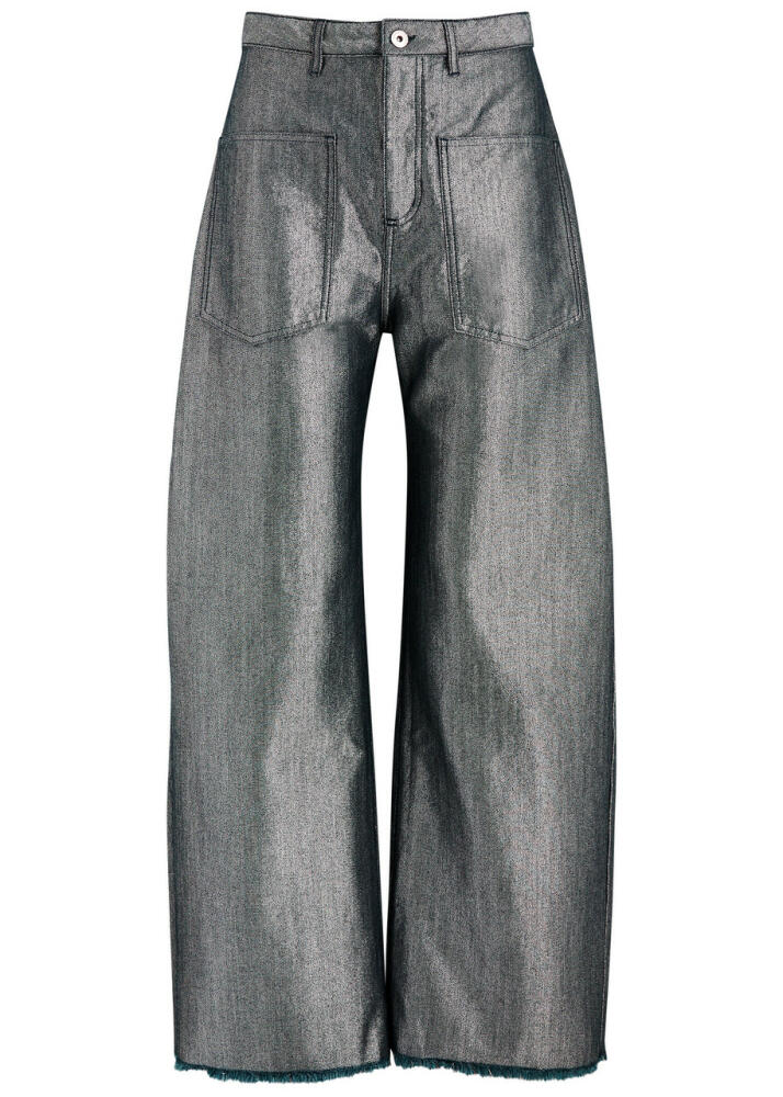 Marques' Almeida Metallic Wide-leg Jeans - Silver Cover