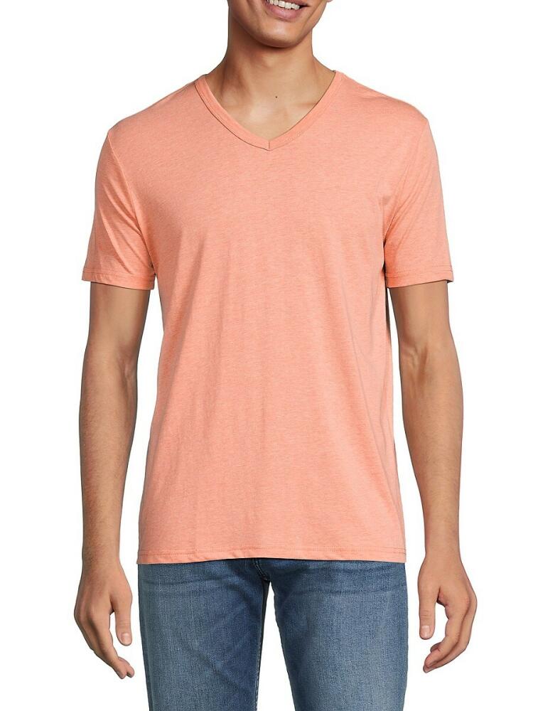 Saks Fifth Avenue Men's Solid V Neck Tee - Apricot Cover