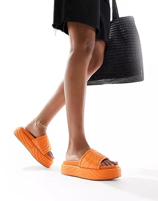 Public Desire Mylo flatform slides in orange Cover