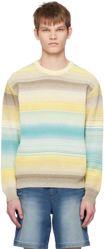 Solid Homme Yellow Striped Sweater Cover