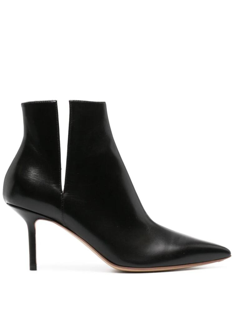 Francesco Russo 80mm pointed-toe leather ankle boots - Black Cover