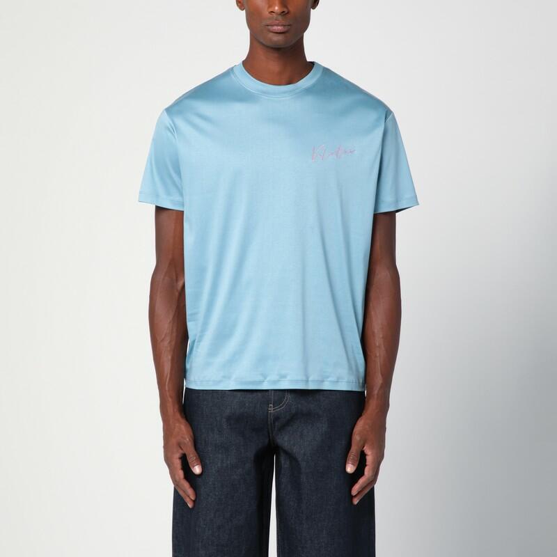 Valentino Light blue T-shirt with Vlogo Signature print Cover