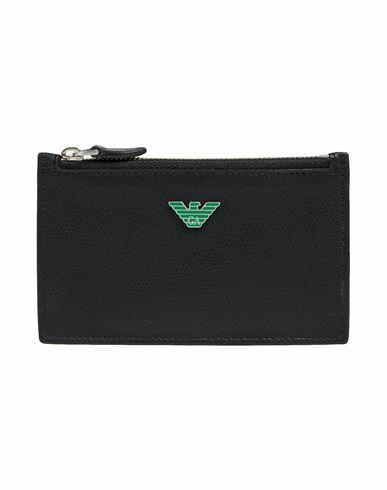 Emporio Armani Man Document holder Green Bovine leather Cover