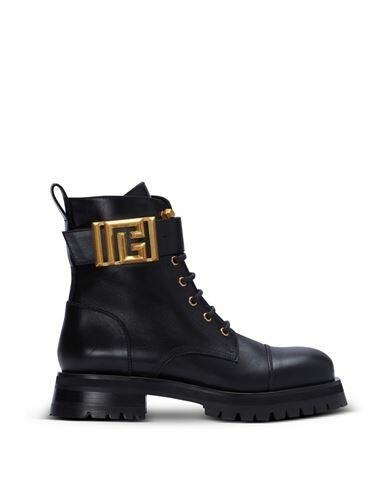 Balmain Woman Ankle boots Black Calfskin Cover