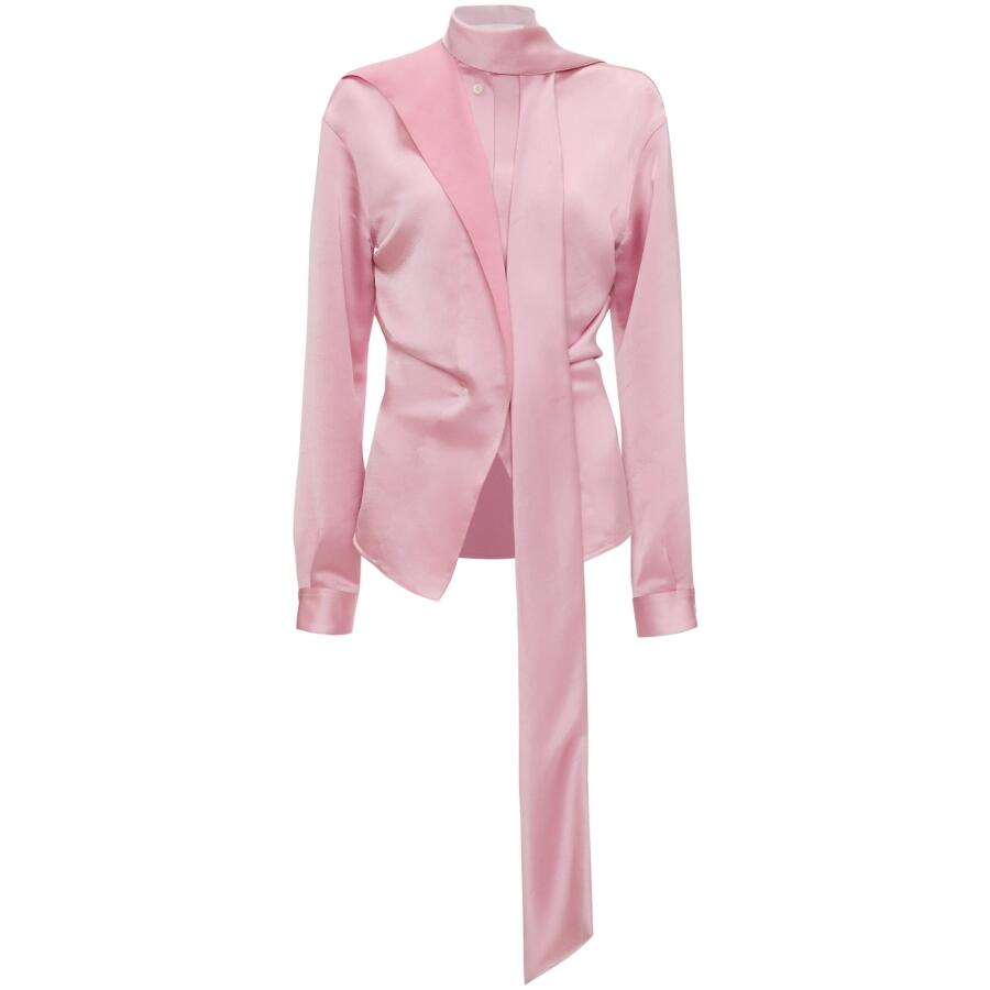 Victoria Beckham Ladies Rose Satin Scarf Neck Blouse Cover