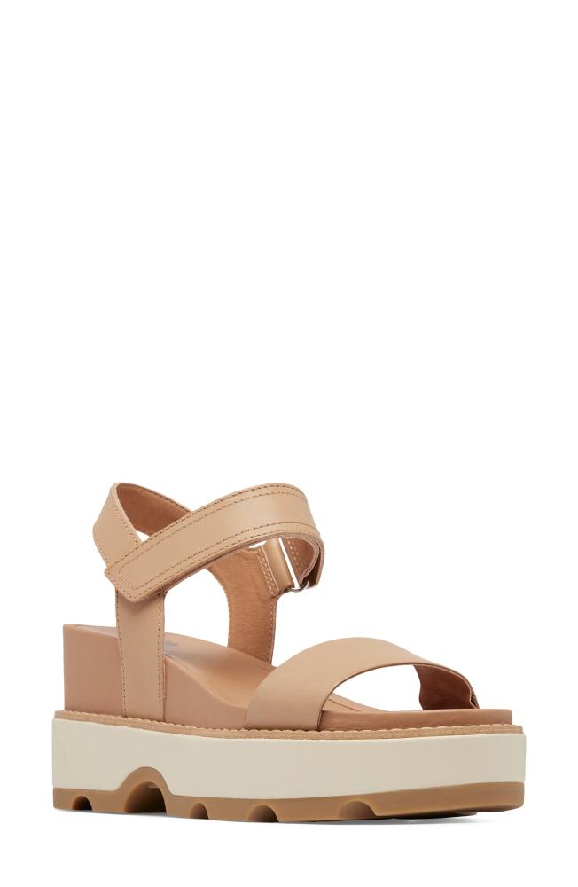 SOREL Joanie IV Y Strap Wedge Sandal in Honest Beige/Bleached Ceramic Cover