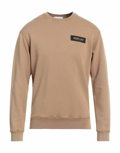 Replay Man Sweatshirt Camel Organic cotton Cover