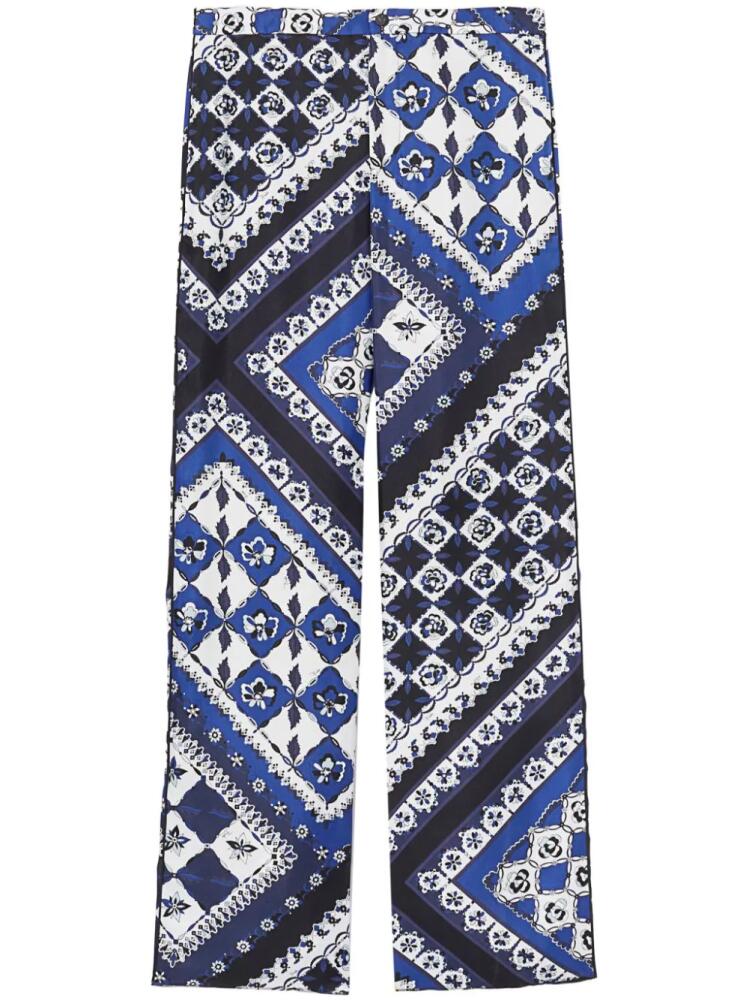 PUCCI Festa-print silk trousers - Blue Cover