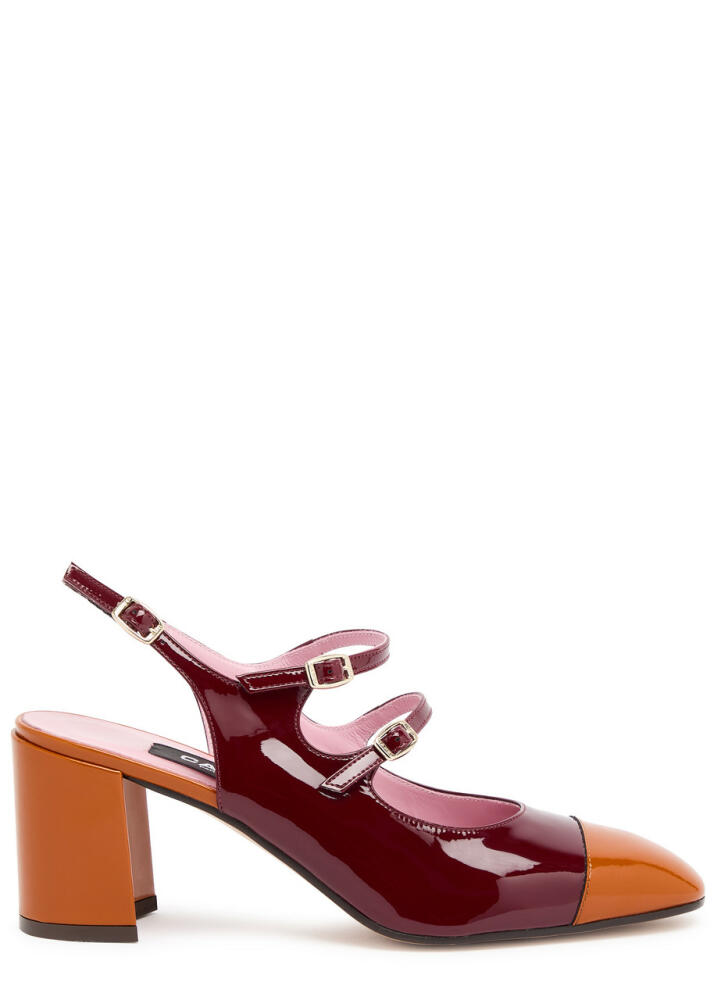 Carel Papaya 75 Leather Slingback Mary Jane Pumps - Burgundy Cover