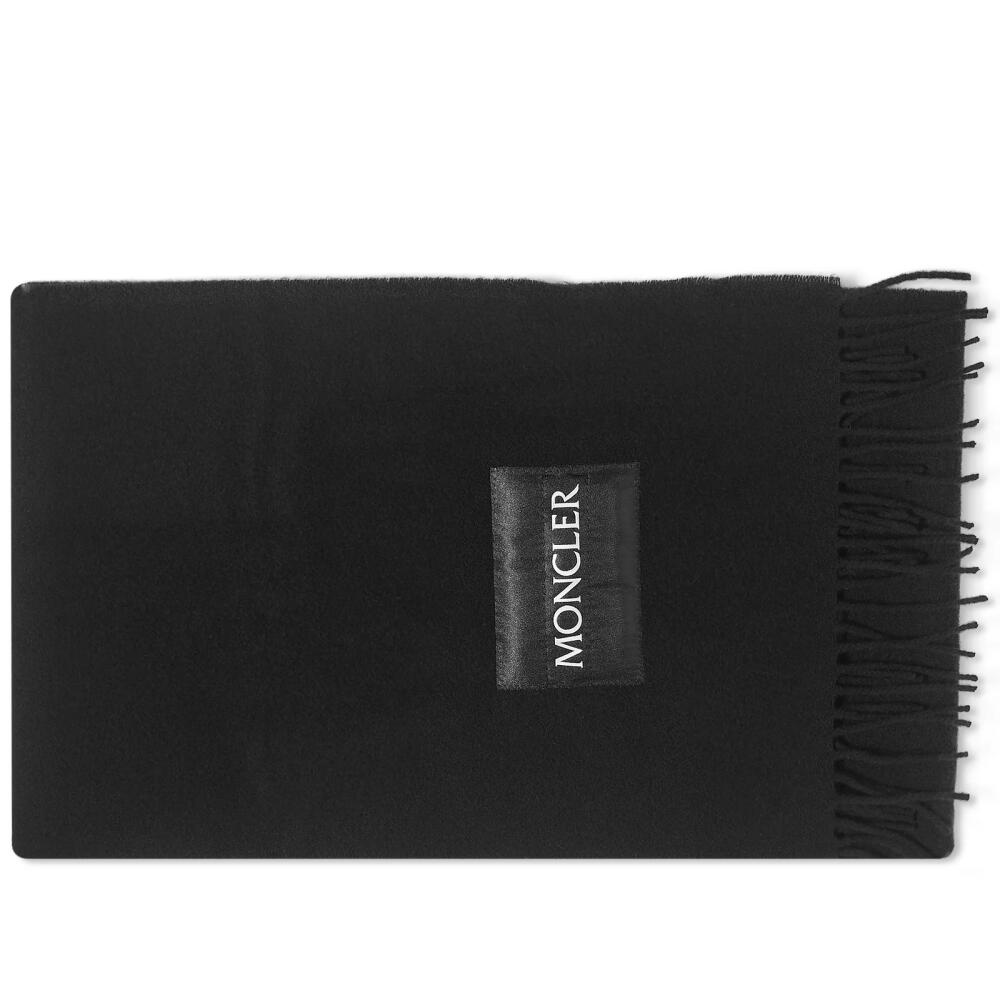 Moncler Men's Label Logo Scarf in Black Cover