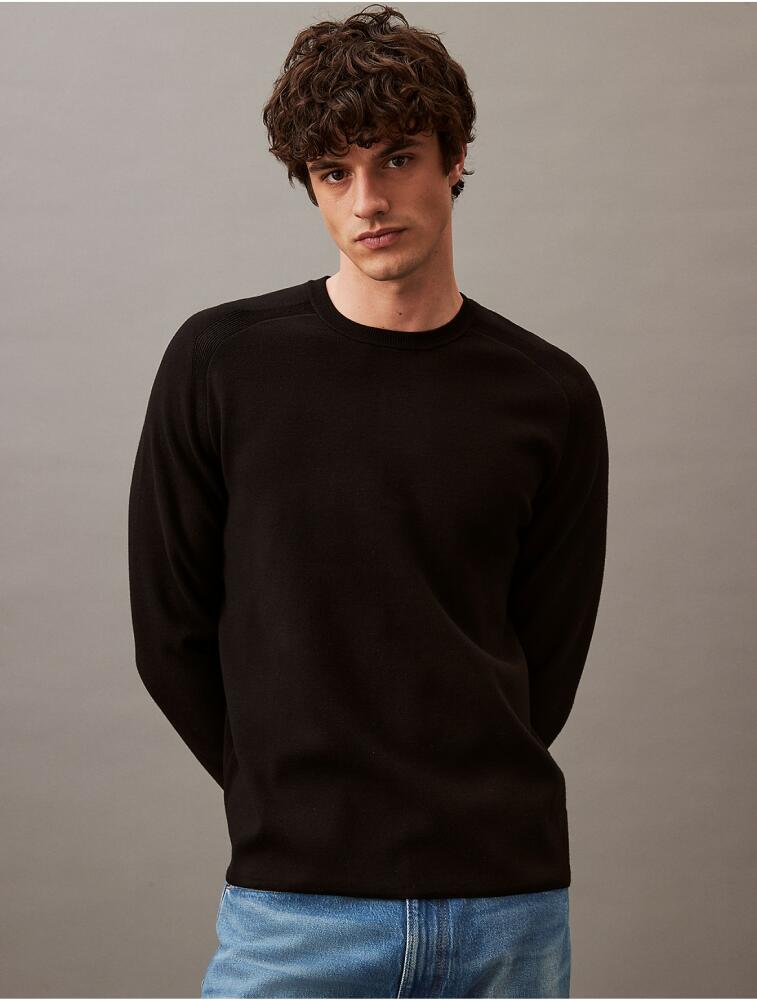 Calvin Klein Men's Tech Knit Crewneck Sweater - Black Cover