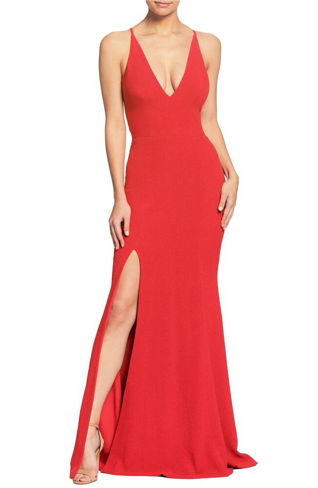 Dress the Population Iris Slit Crepe Gown in Rouge Cover