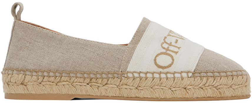 Off-White Beige Bookish Linen Espadrilles Cover