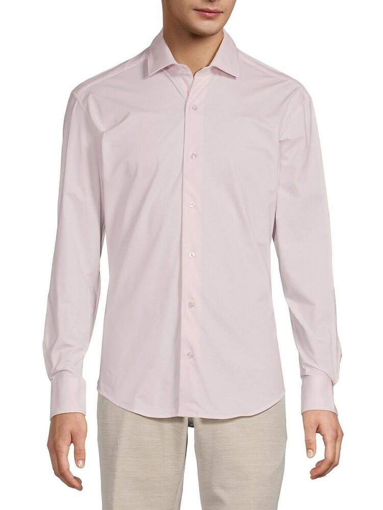 Bertigo Men's Solid Dress Shirt - Pink Cover