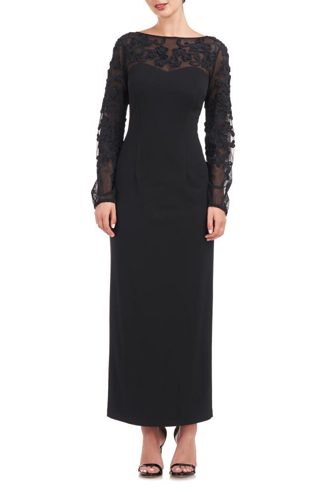 JS Collections Sammi Soutache Long Sleeve Cocktail Dress in Black Cover