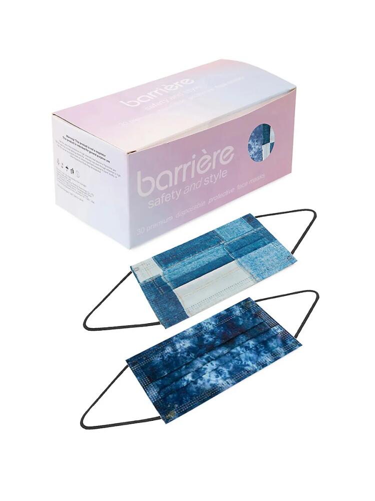 barrière Women's 30-Pack Tie Dye & Denim Face Masks - Indigo Cover