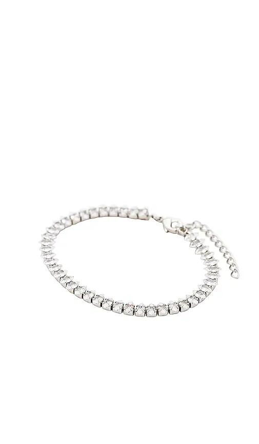 SHASHI Thea Tennis Bracelet in Metallic Silver Cover