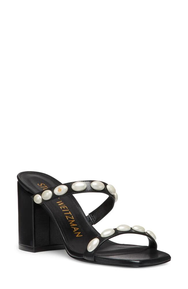 Stuart Weitzman Pearlita 85 Slide Sandal in Black Cover