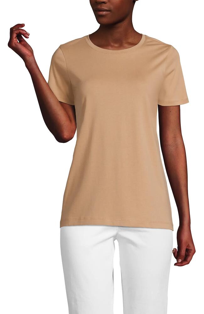 Lands' End Relaxed Supima Cotton Crew Neck T-Shirt in Soft Nutmeg Cover