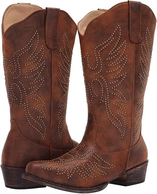 Roper Eaglets (Brown Faux Leather) Cowboy Boots Cover