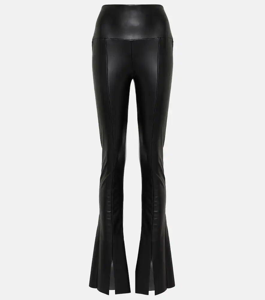 Norma Kamali Spat flared faux-leather leggings Cover