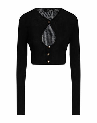 Versace Woman Cardigan Black Wool Cover