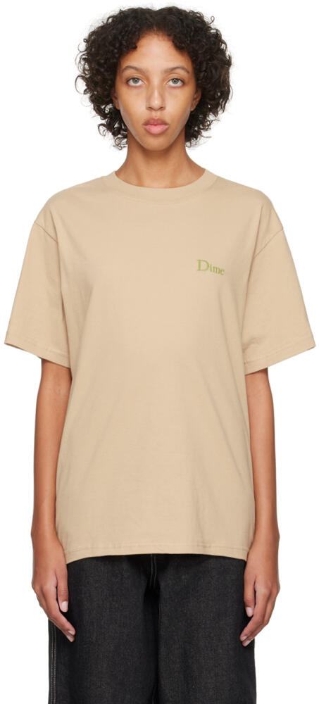 Dime Beige Embroidered T-Shirt Cover