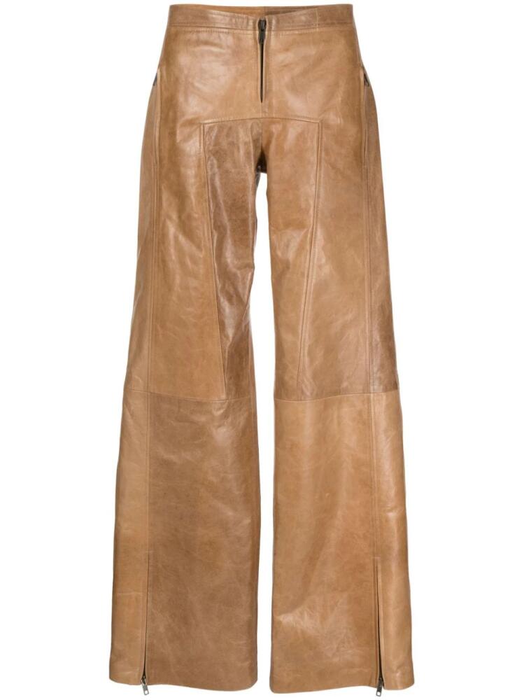 KNWLS leather flared trousers - Brown Cover