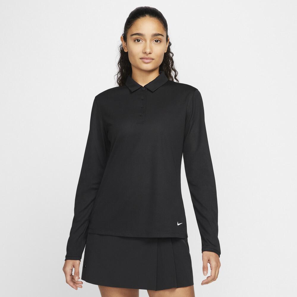 Nike Women's Dri-FIT Victory Long-Sleeve Golf Polo in Black Cover