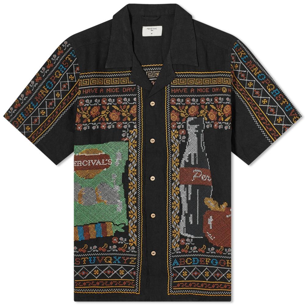 Percival Men's Meal Deal Cross Stitch Shirt in Black Cover