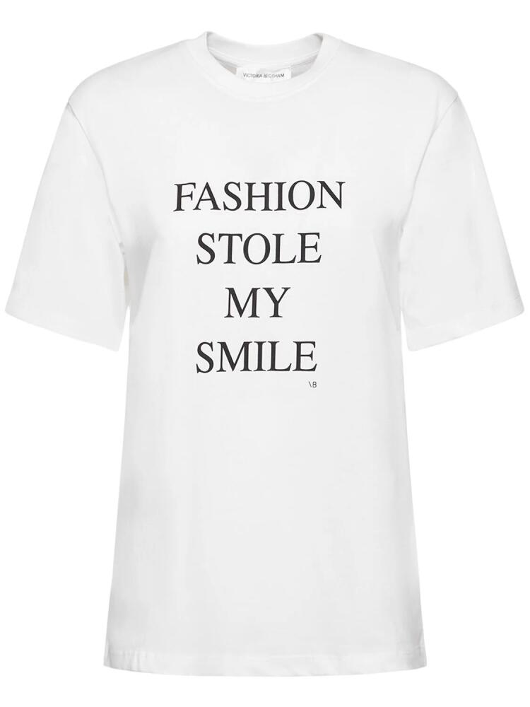 VICTORIA BECKHAM Slogan Cotton T-shirt Cover