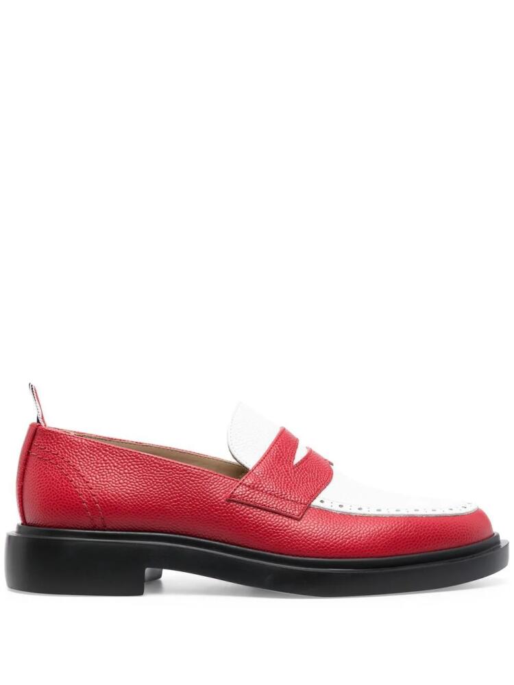 Thom Browne classic penny leather loafers - Red Cover