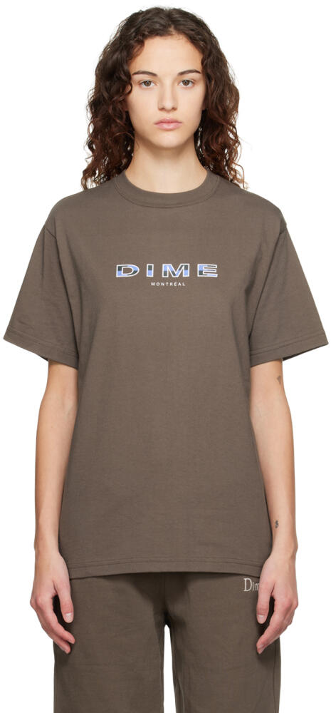 Dime Brown Block Font T-Shirt Cover